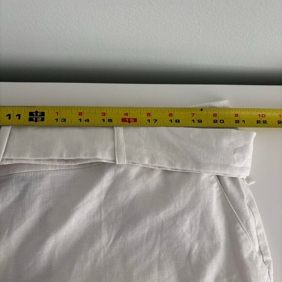 Lane Bryant Linen Blend Wide Leg High Rise Pants Size 20 Belted White Relaxed - Picture 8 of 12